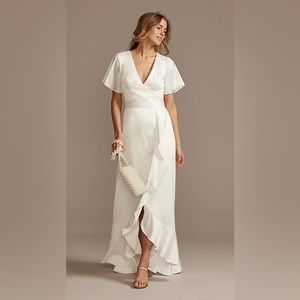 Bridal wrap dress
